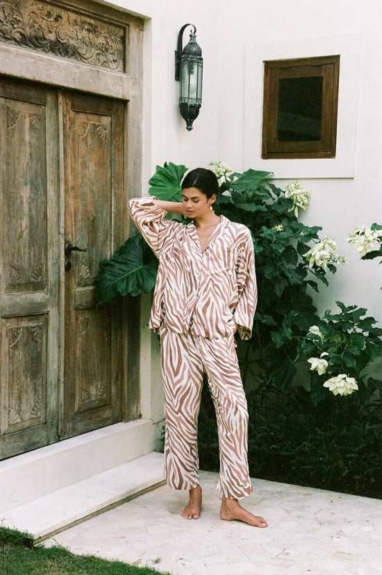 Peta Sleep Set - Long - ECOVERO - Zebra OMFORT