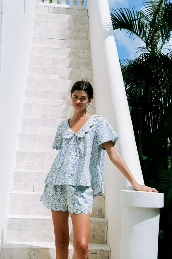 Penelope Sleep Set - Floret Blue OMFORT