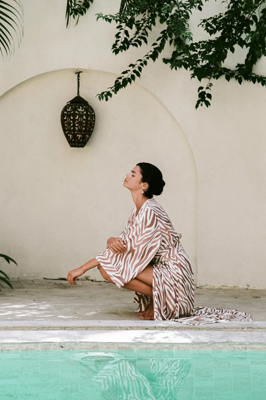 Alice Kimono Robe - ECOVERO - Zebra OMFORT