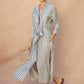 Quarter Sleeve Tie Front Maxi Shirt Dress OMFORT