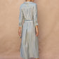 Quarter Sleeve Tie Front Maxi Shirt Dress OMFORT