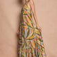 Multi Color Smock Halter Maxi Dress OMFORT