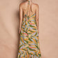 Multi Color Smock Halter Maxi Dress OMFORT