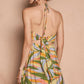 Multi Color Smock Halter Maxi Dress OMFORT