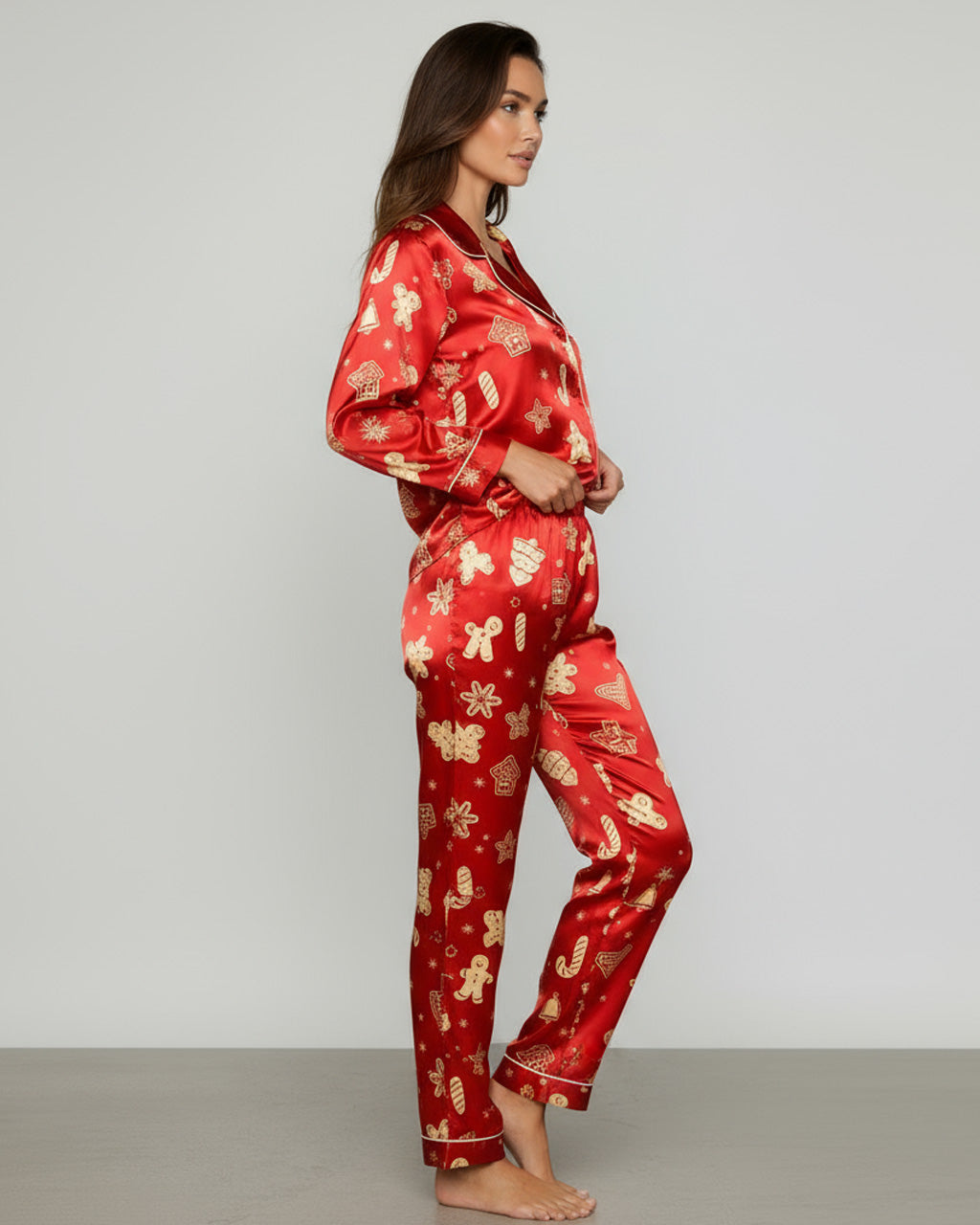 Christmas Cookie Print Pajama Set OMFORT