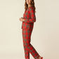 Christmas Red Plaid Print Pajama Set OMFORT