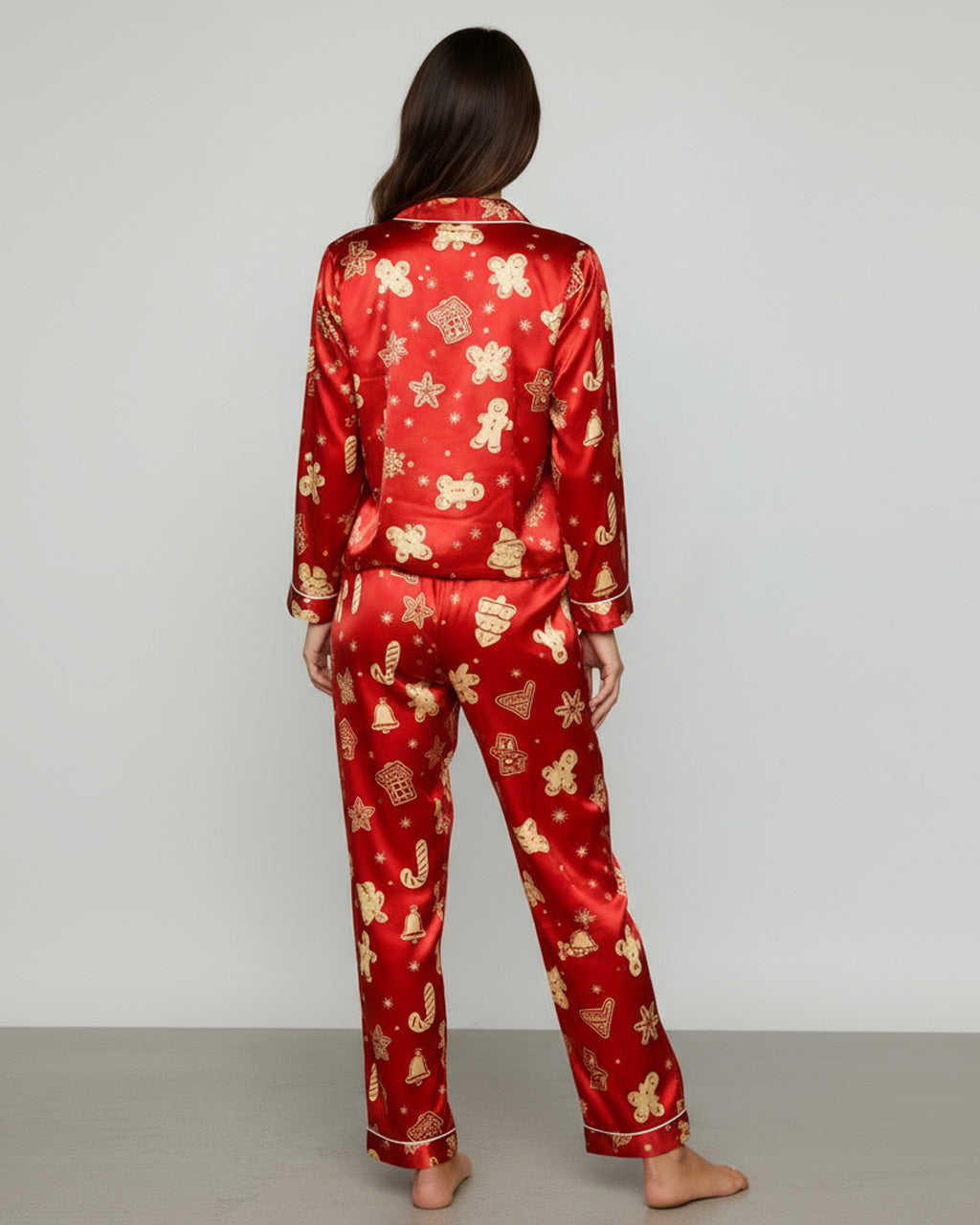 Christmas Cookie Print Pajama Set OMFORT