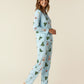 Christmas Tree Cocktail Print Pajama Set OMFORT