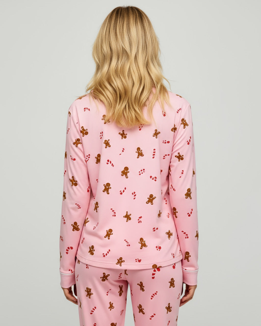 Christmas Gingerbread Man Candy Cane Pajama Set OMFORT