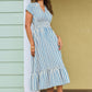 Sunset Cruise Striped Midi Dress OMFORT