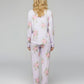 Elegant Purple Floral Print Pajama Set OMFORT