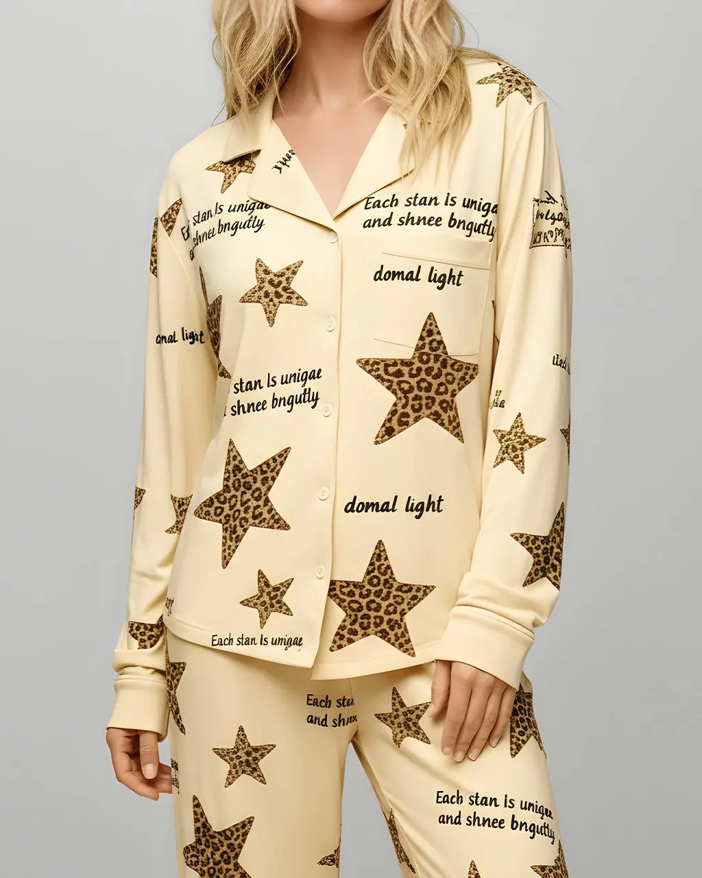 Leopard Star Print Pajama Set OMFORT