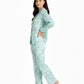 All-Over Floral Print Long Sleeve Pajama Set OMFORT
