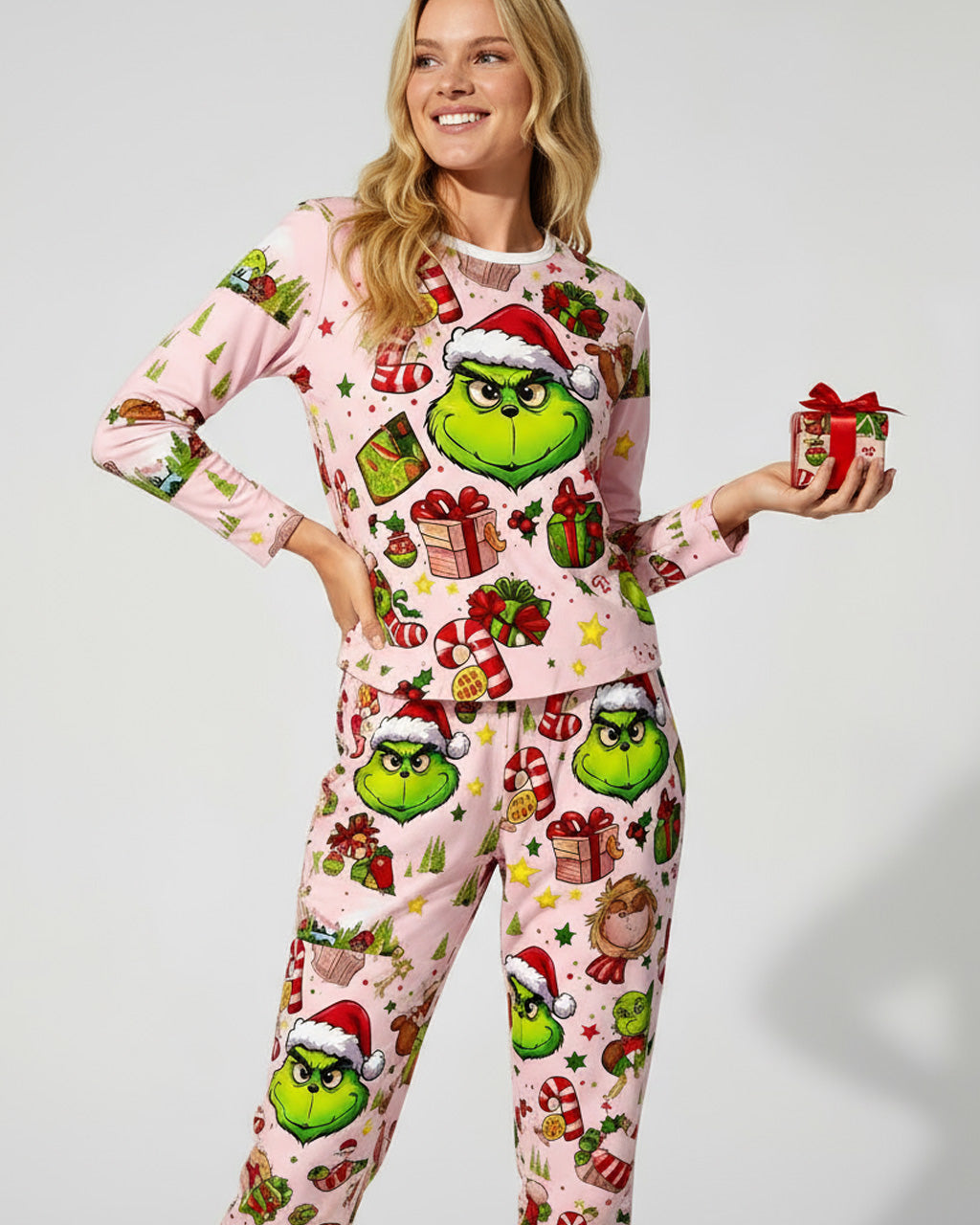 Christmas Grinch Print Pajama Set OMFORT