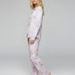 Elegant Purple Floral Print Pajama Set OMFORT