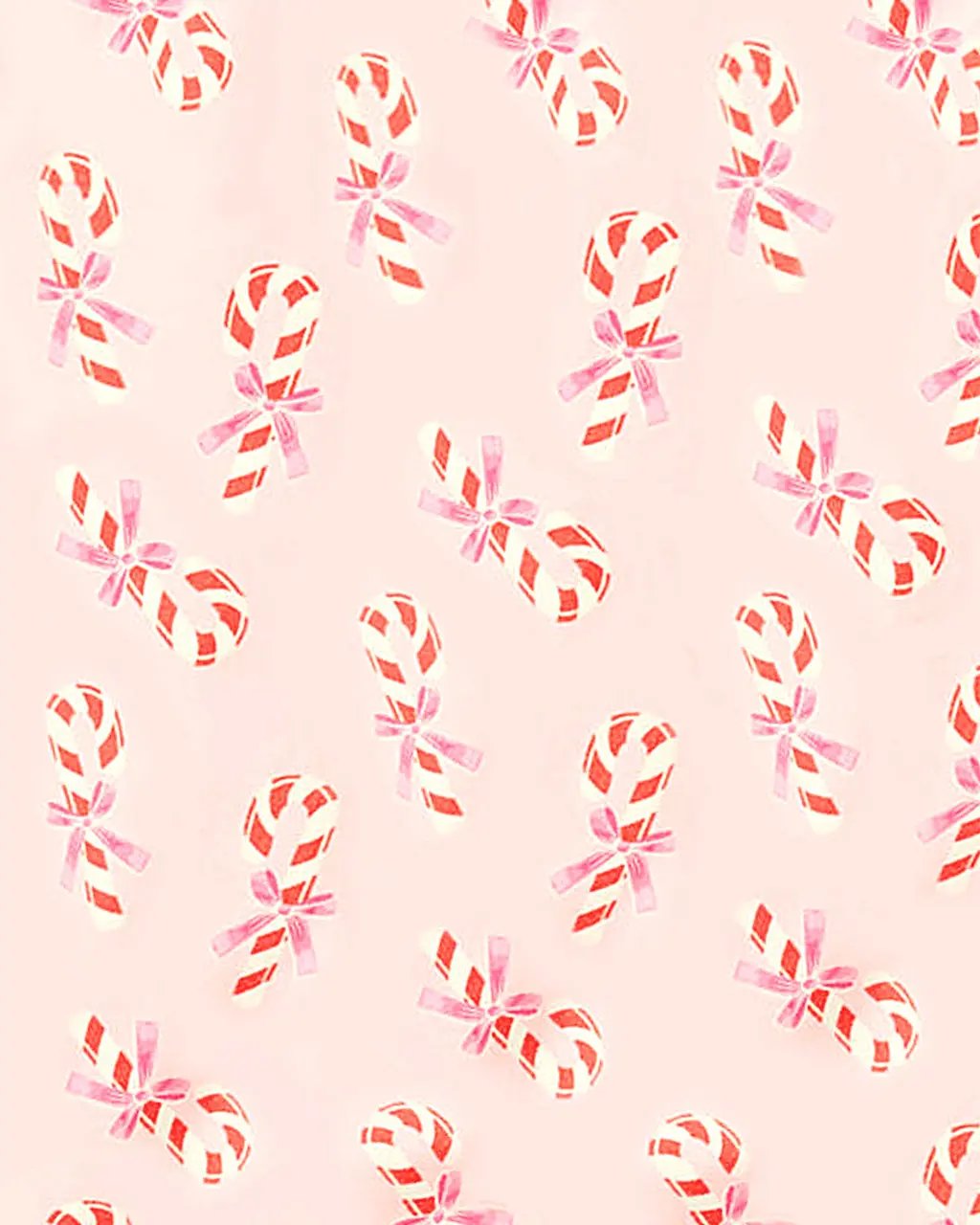 Christmas Candy Cane Bows Print Pajama Set OMFORT
