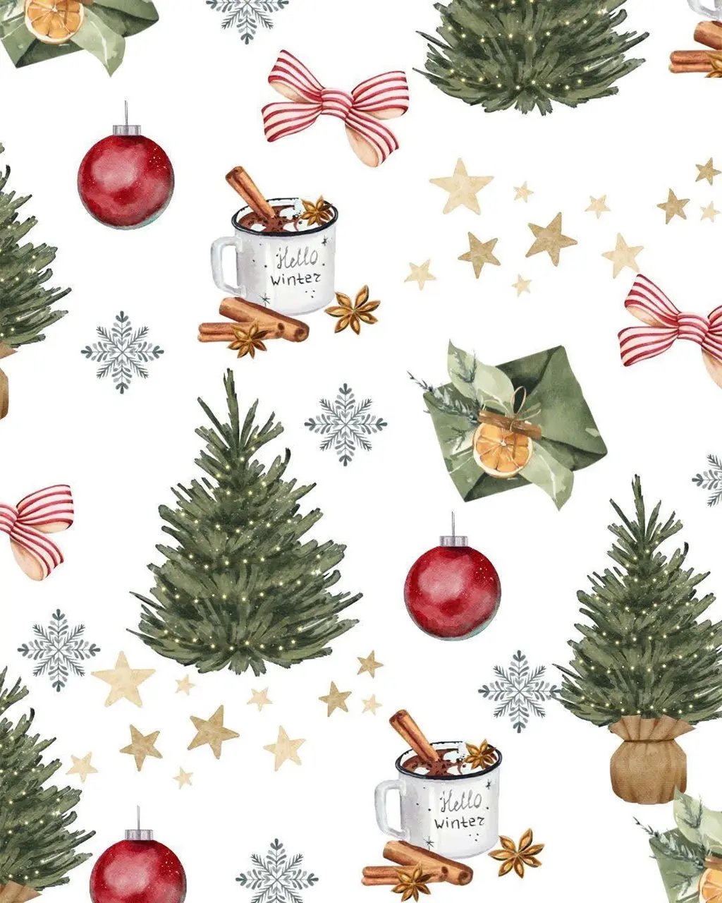 Christmas Tree Print Pajama Set OMFORT