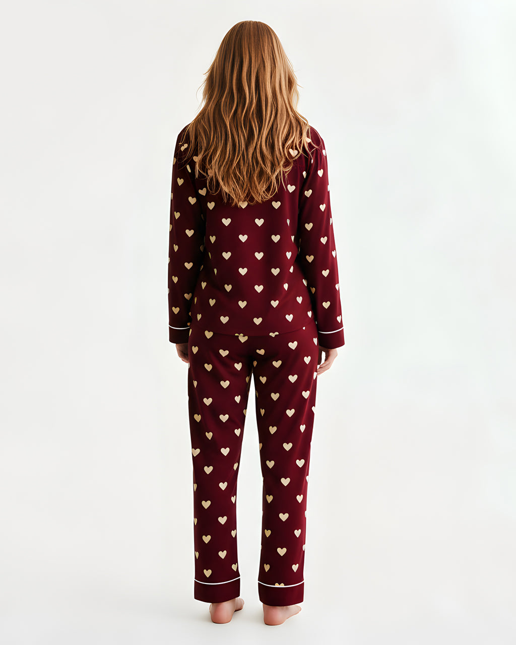 Valentine's Day Heart Print Pajama Set OMFORT