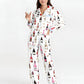 Wine Bottle Print Pajama Set OMFORT