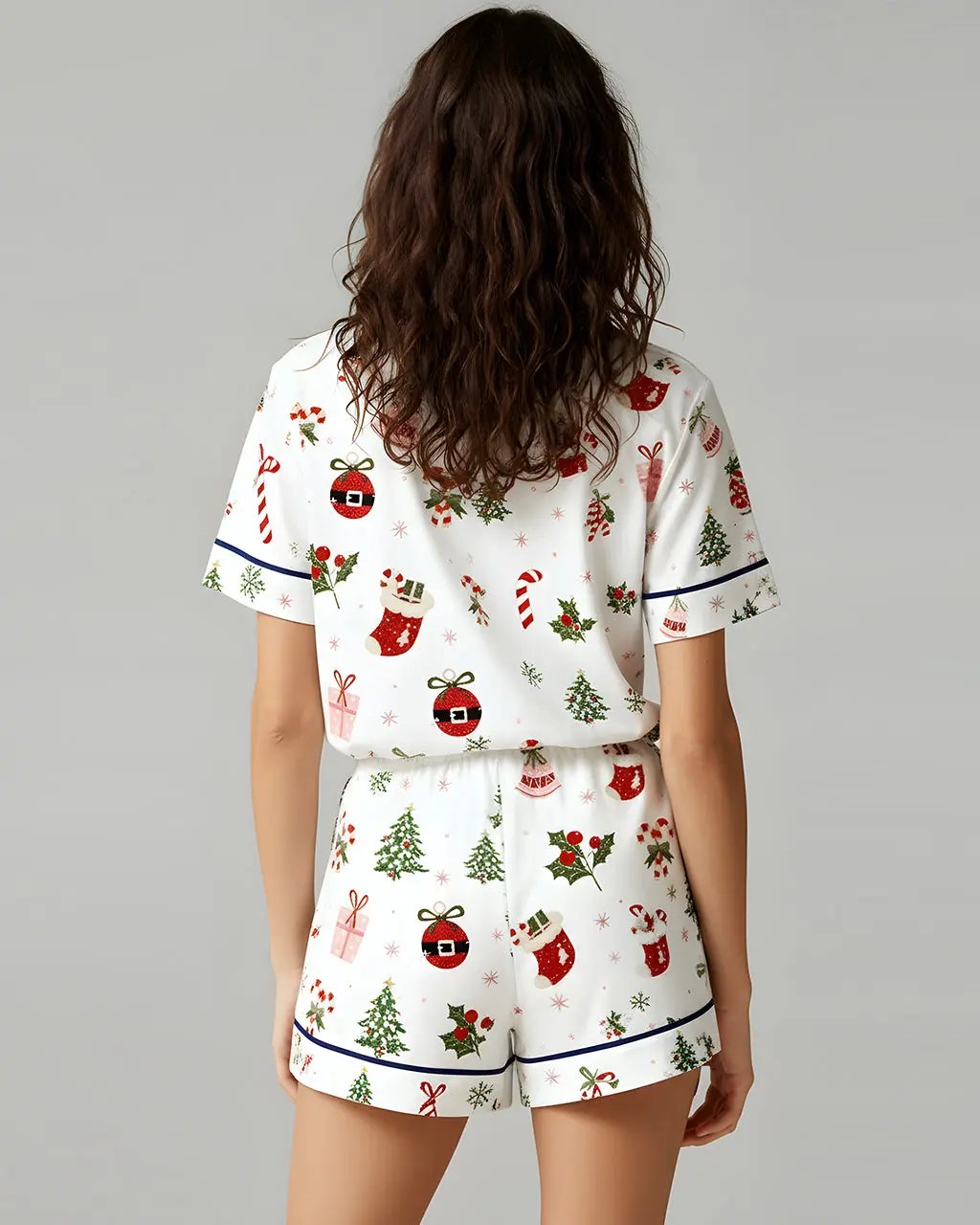 Christmas Snowflake Print Pajama Set OMFORT