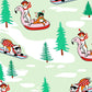 Skiing Christmas Dogs Print Pajama Set OMFORT