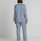 Full Length Stripe Print Pajama Set OMFORT