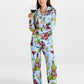 Grapes Wine Bottles Print Pajama Set OMFORT