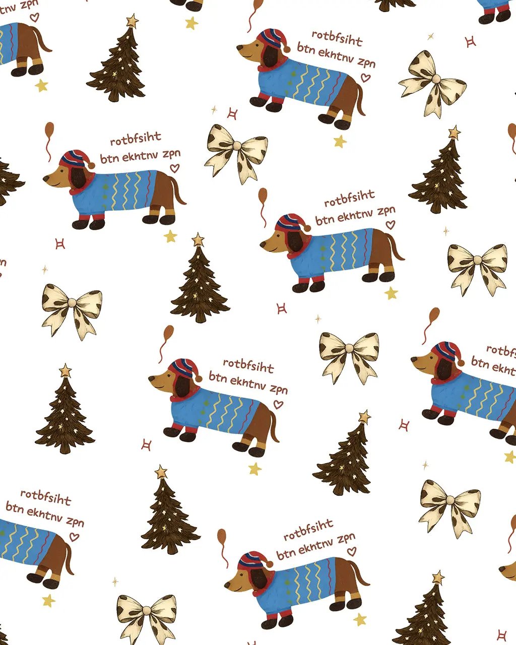 Christmas Dachshund Print Pajama Set OMFORT