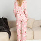 Holly Leaves Print Pajama Set OMFORT