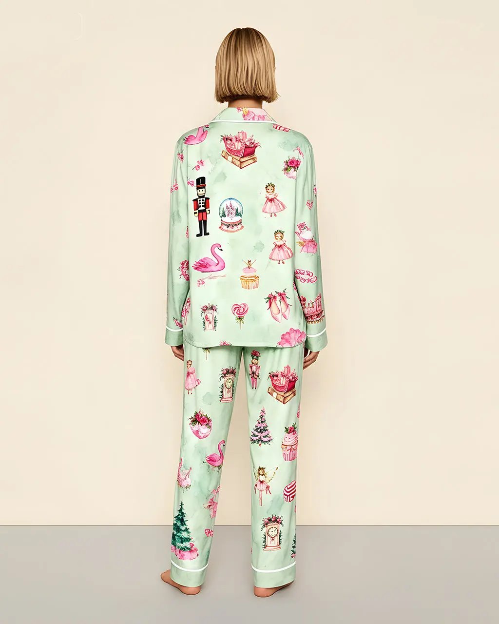 Christmas Little Girl Print Pajama Set OMFORT