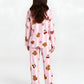 Bear Cherry Lace-Stripe Print Pajama Set OMFORT