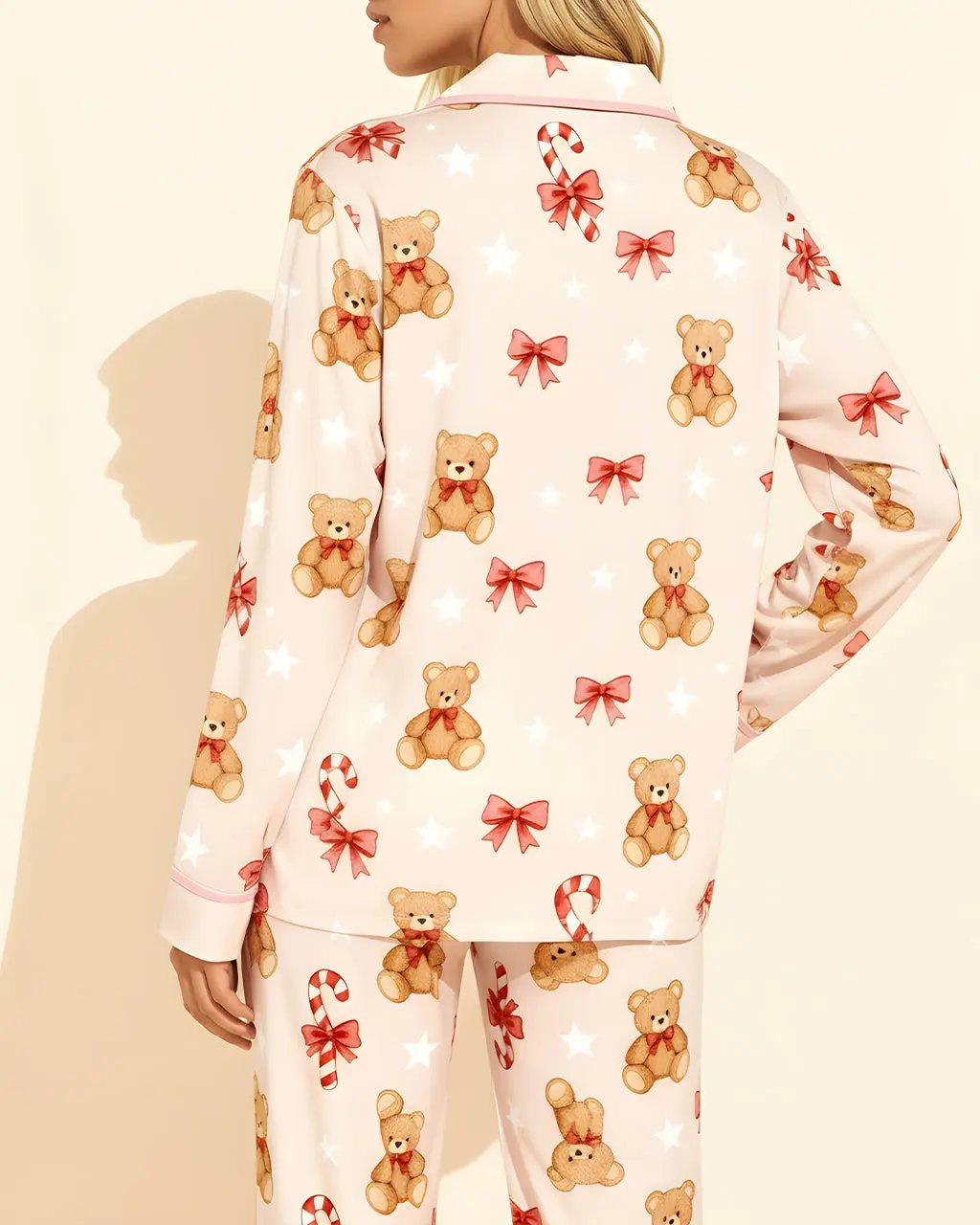Christmas Teddy Print Pajama Set OMFORT