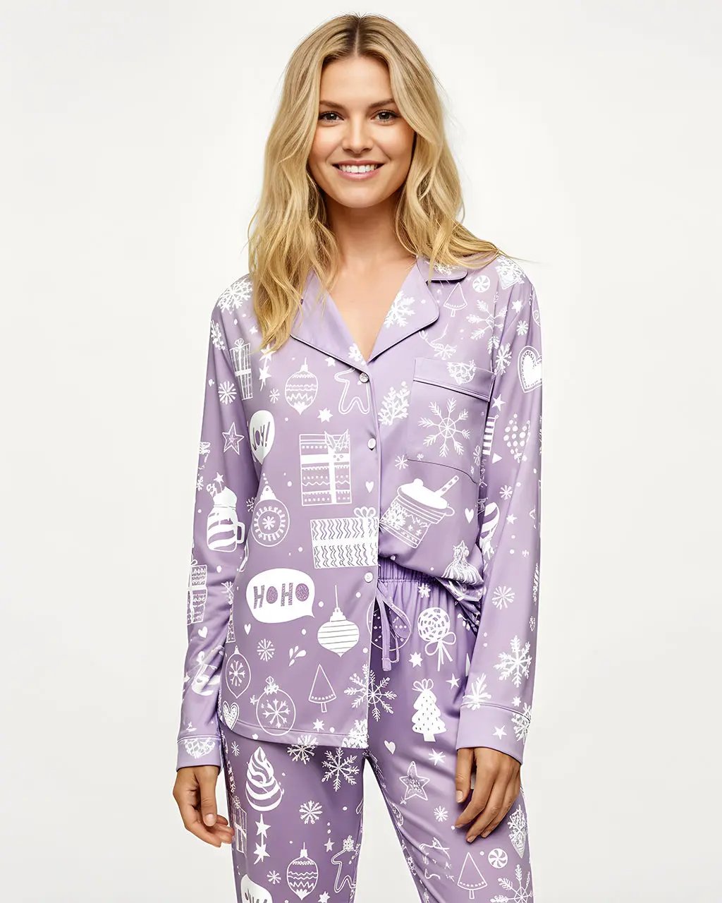 Winter Christmas Print Pajama Set OMFORT