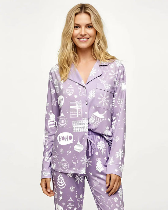 Winter Christmas Print Pajama Set OMFORT