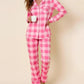 Oversized Check Print Pajama Set OMFORT