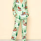Skiing Christmas Dogs Print Pajama Set OMFORT