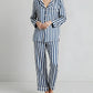 Full Length Stripe Print Pajama Set OMFORT