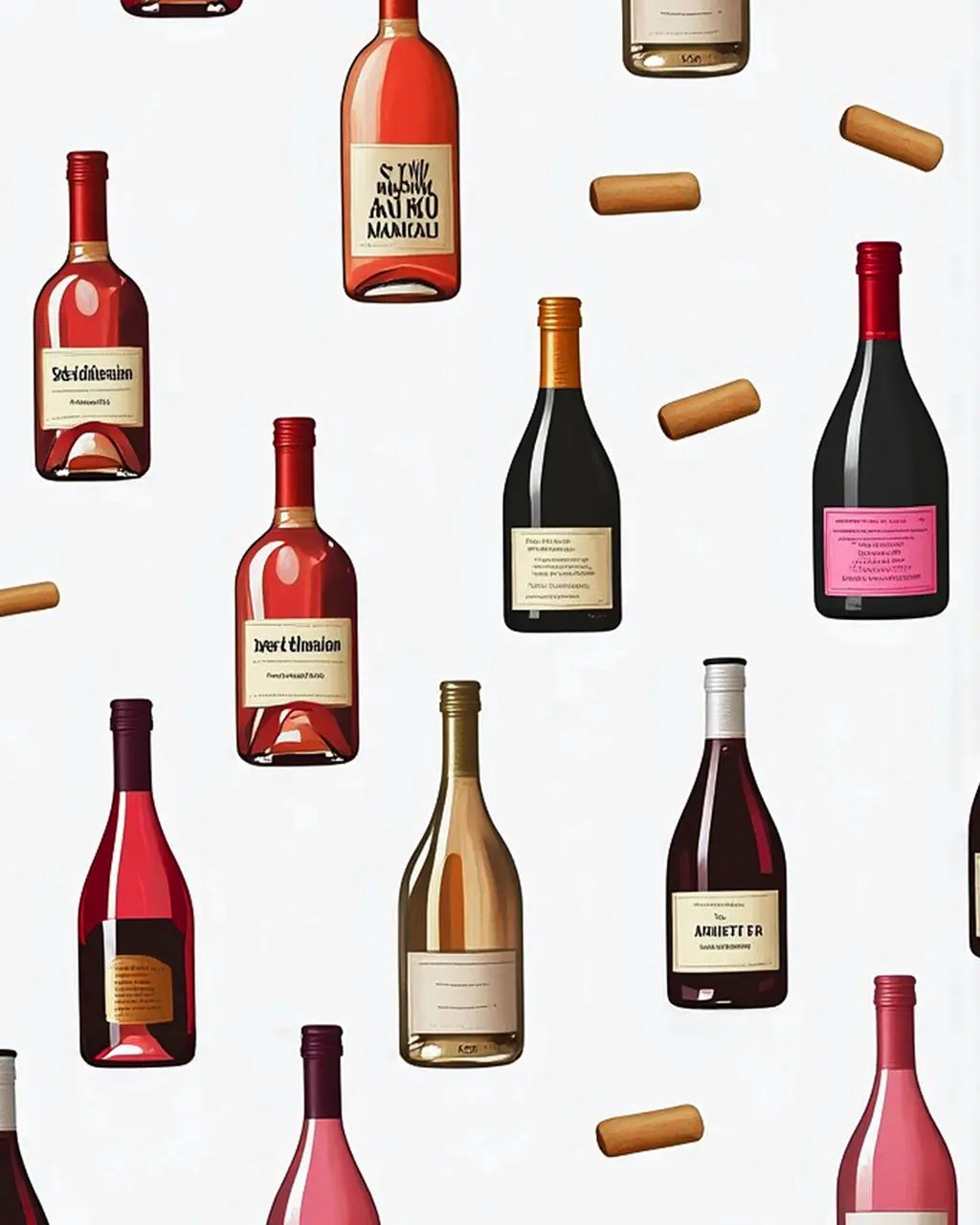 Wine Bottle Print Pajama Set OMFORT