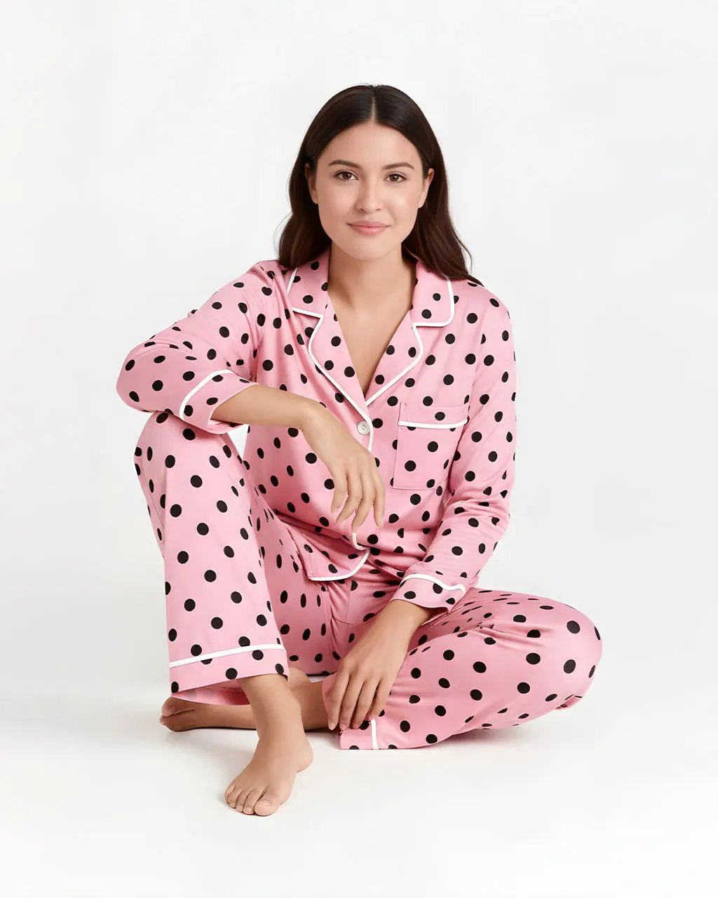 Polka Dot Print Pajama Set OMFORT