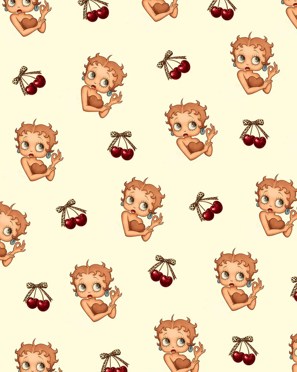 Betty Boop Cherry Print Pajama Set OMFORT