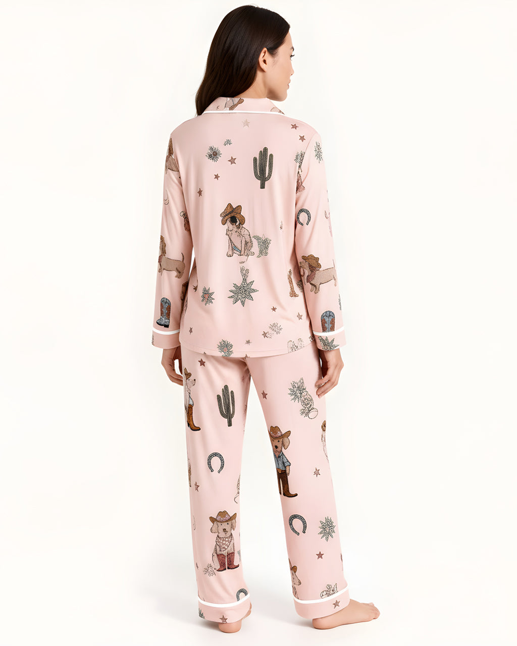 Cowboy Dogs Print Pajama Set OMFORT