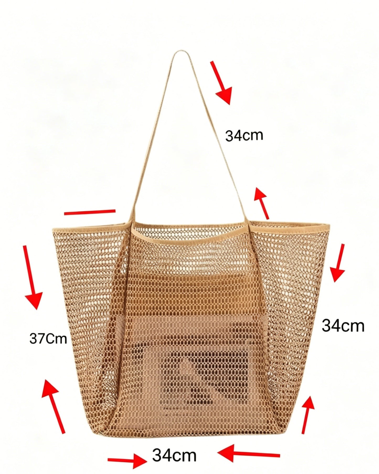 Boho Large Capacity Mesh Beach Tote Bag OMFORT