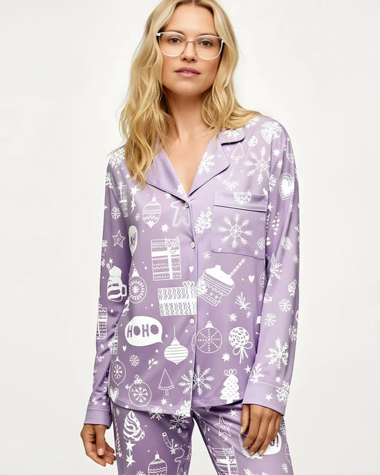 Winter Christmas Print Pajama Set OMFORT