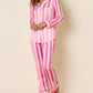 Stripe Print Satin Pajama Set OMFORT