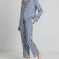 Full Length Stripe Print Pajama Set OMFORT