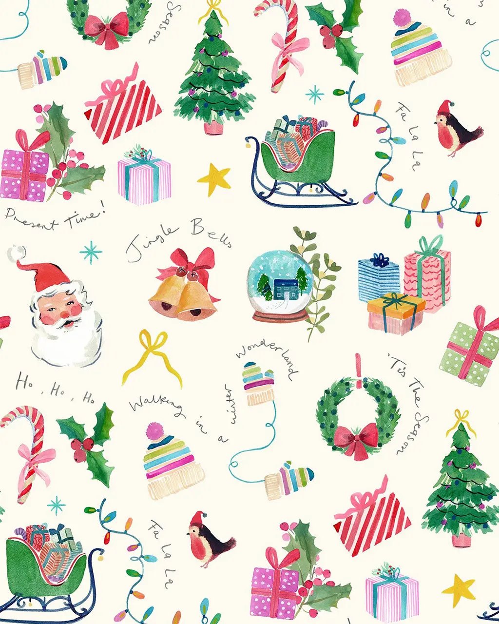 Christmas Jingle Bell Print Pajama Set OMFORT