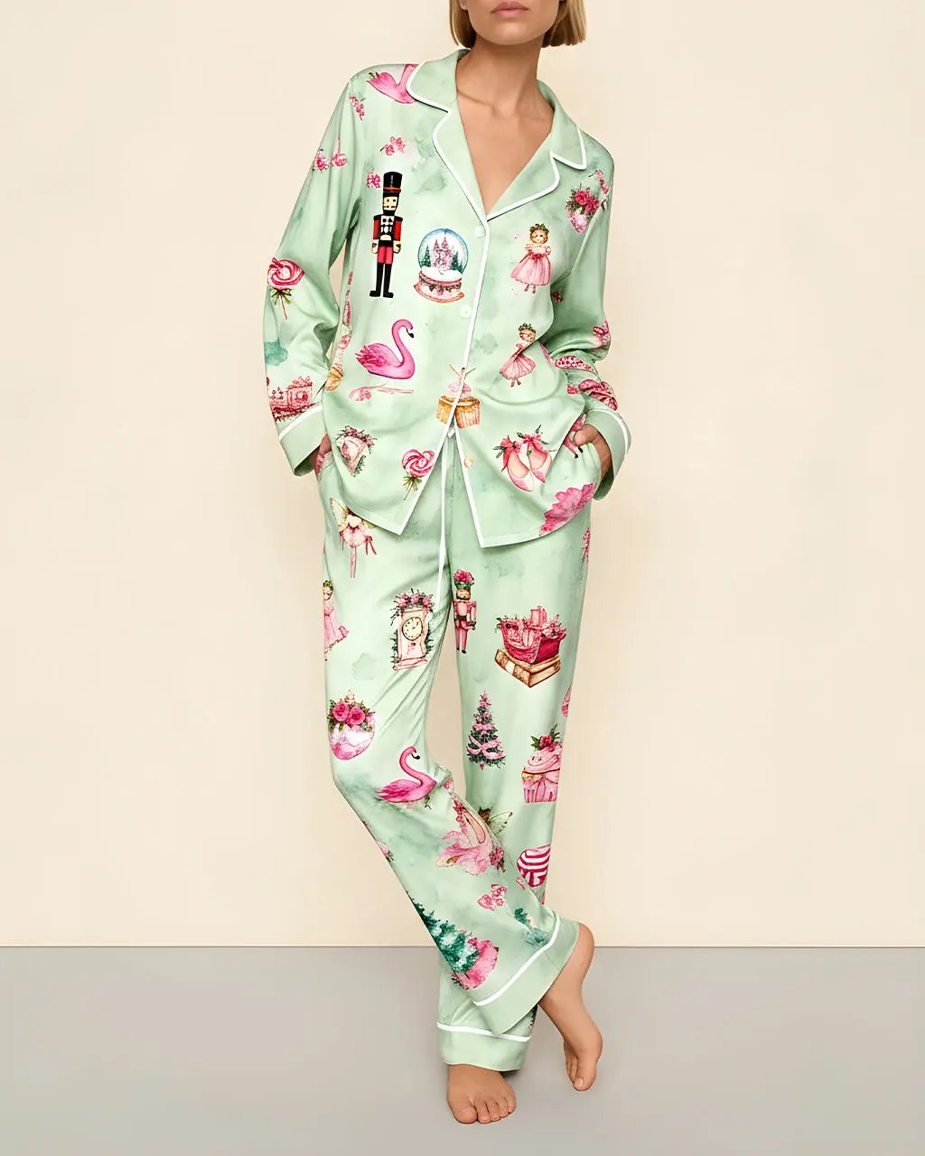 Christmas Little Girl Print Pajama Set OMFORT