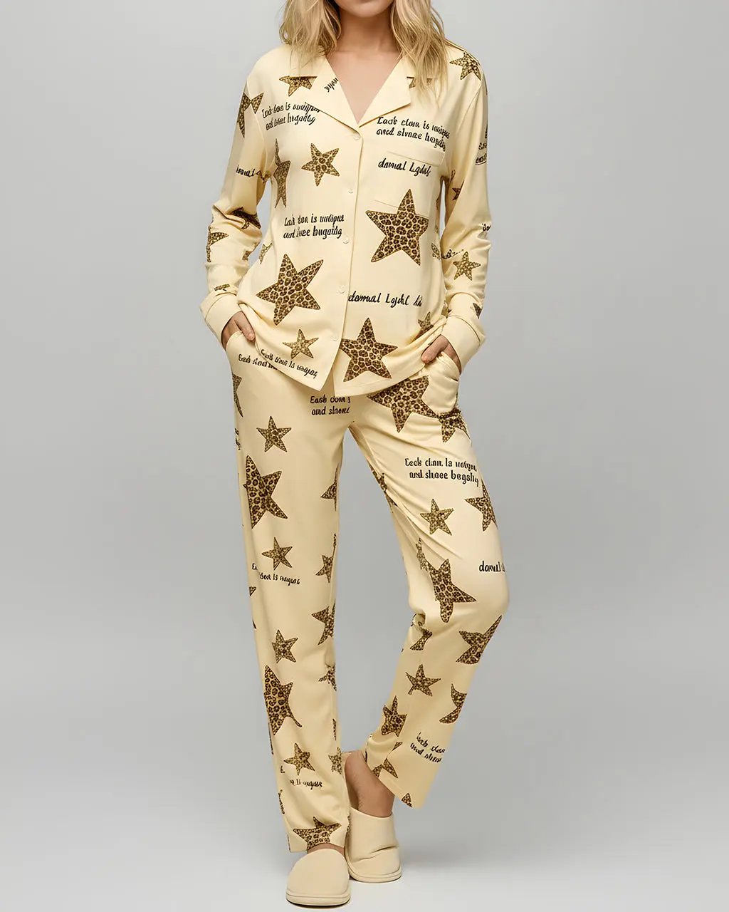 Leopard Star Print Pajama Set OMFORT