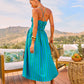 Harbor Line Striped Fit And Flare Maxi Dress OMFORT