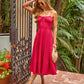 Darcelle Striped Godet Fitted Midi Dress mysite